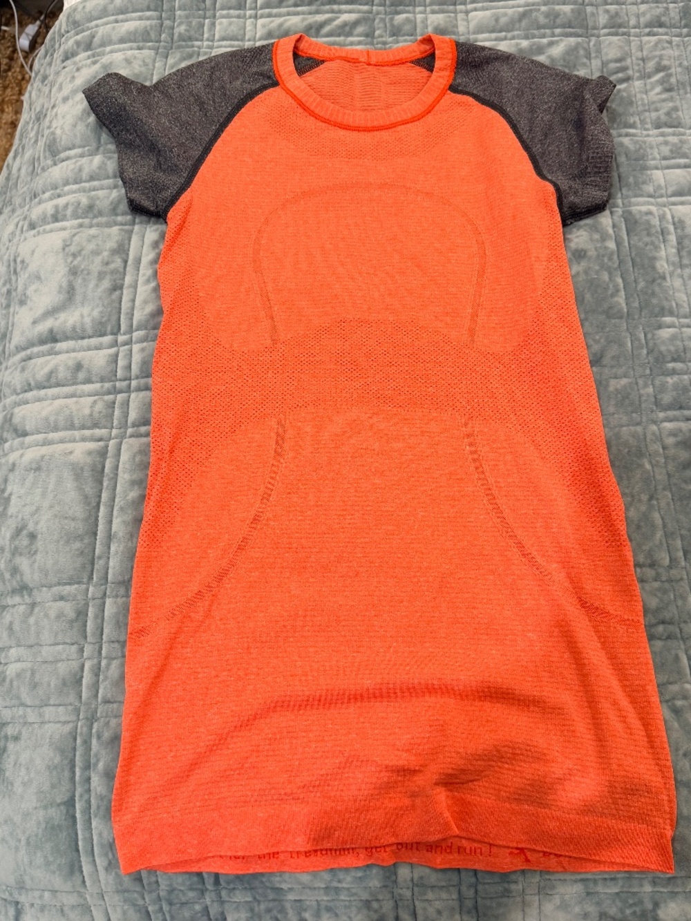 Lululemon Orange / Gray Swiftly Fitted T Shirt - US 4